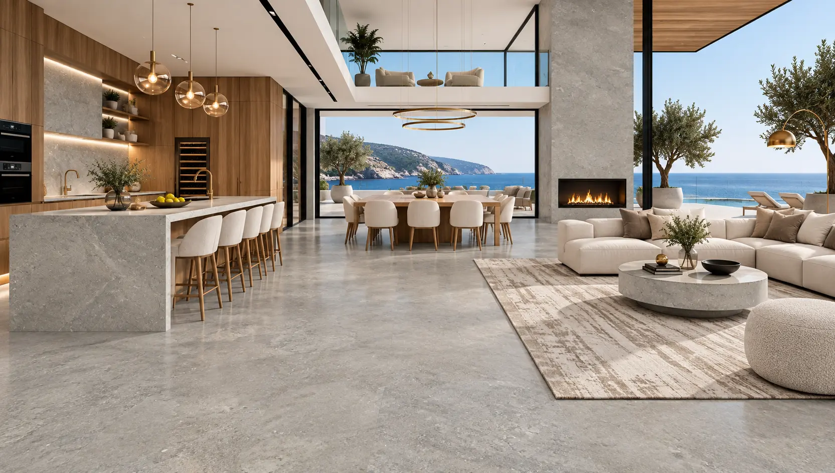 Ambiente con la placa Cemento Toscano