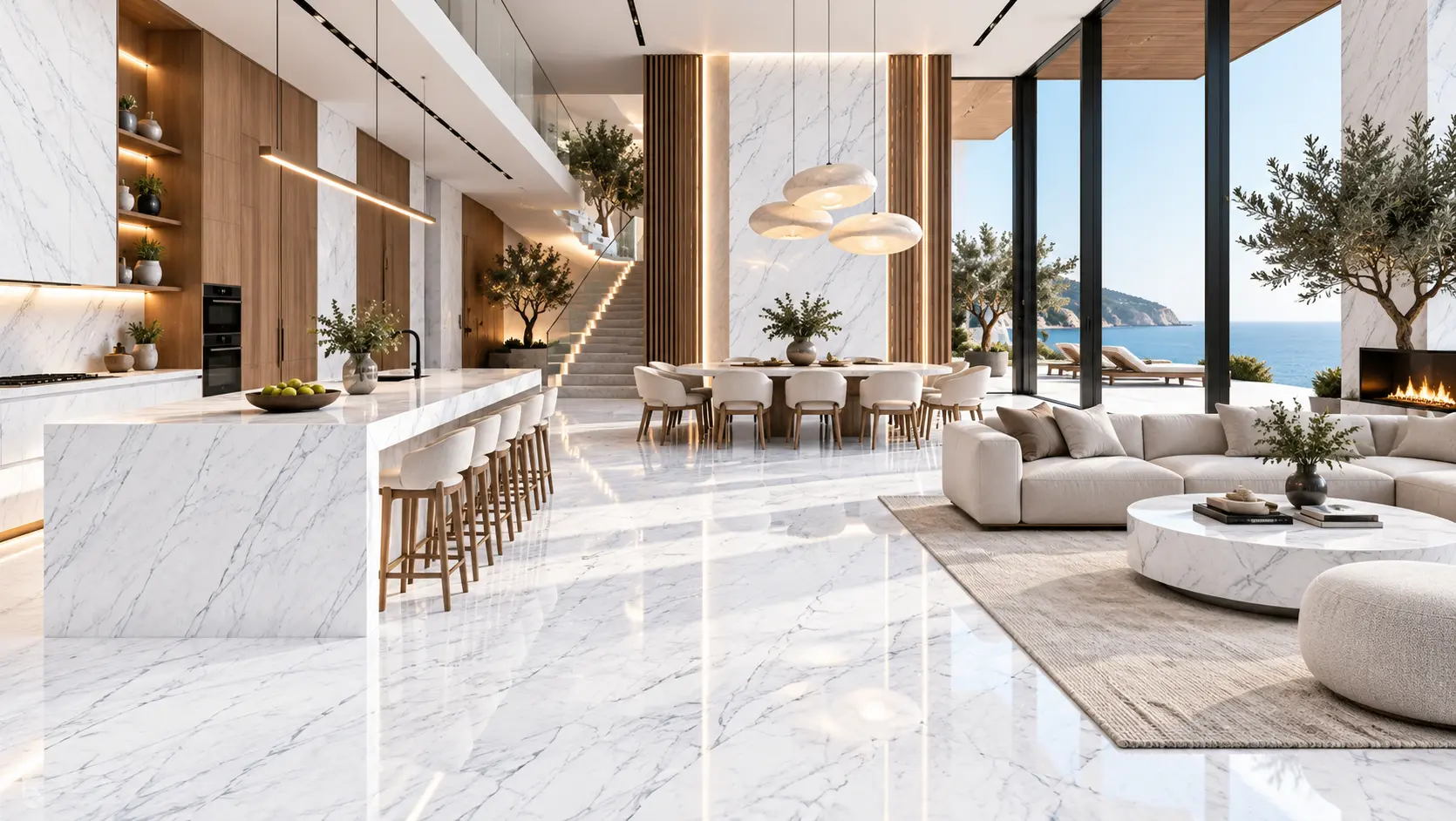 Ambiente con la placa Luce di Marmo