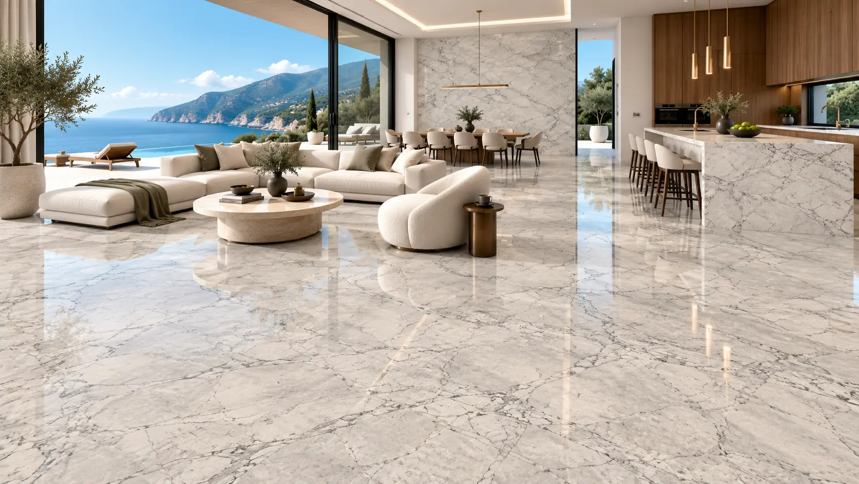 Ambiente con la placa Bianco Altare