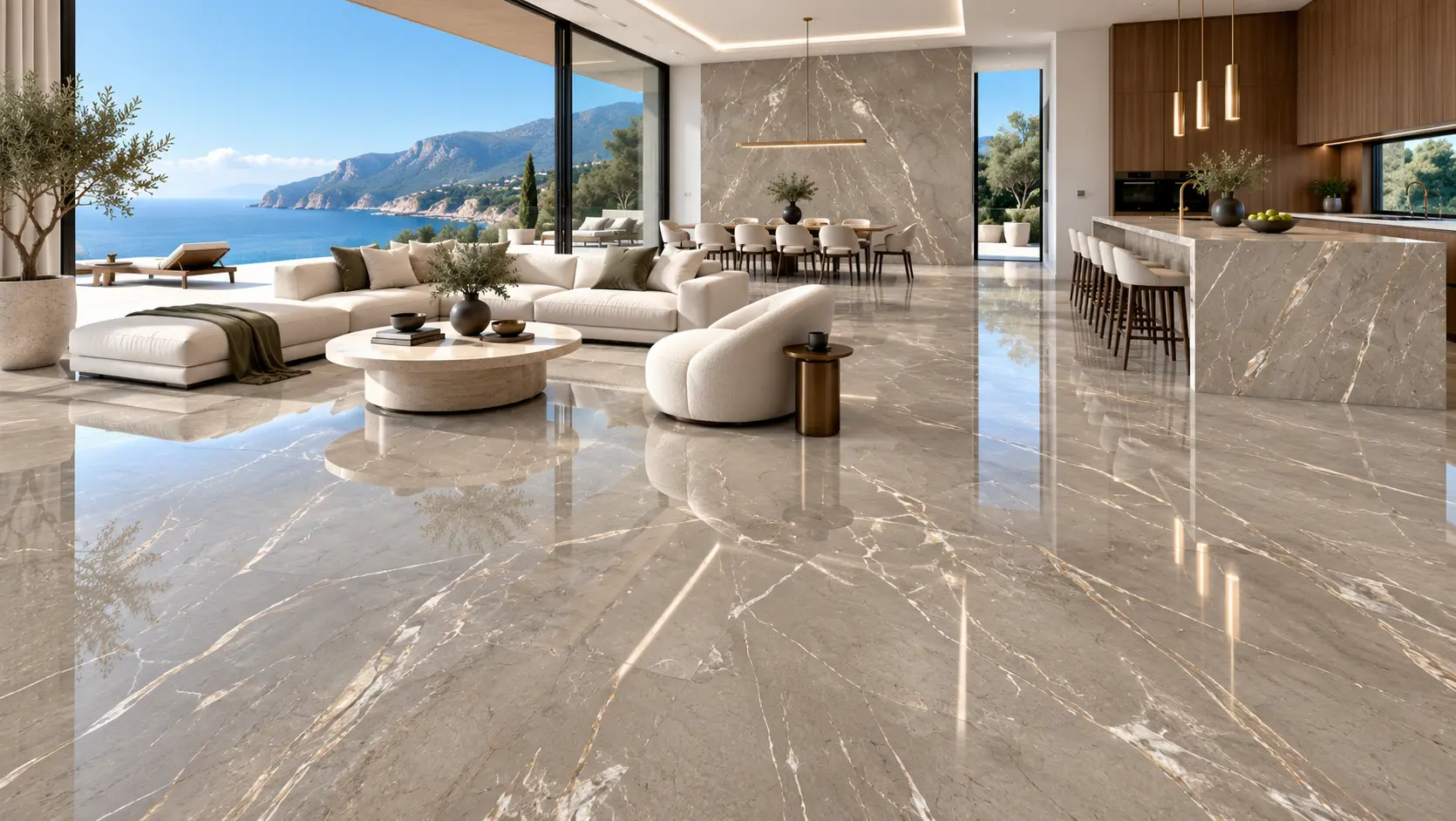 Ambiente con la placa Oro Champagne
